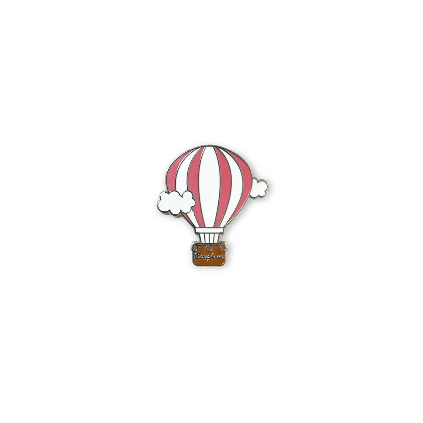 Brooch Red X White Balloon